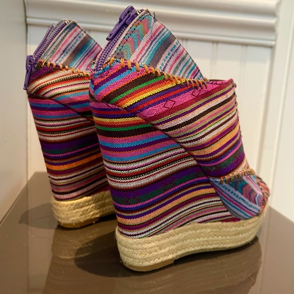 STRIPED, MULTICOLOUR WEDGE HEELS - Picture 5 of 5
